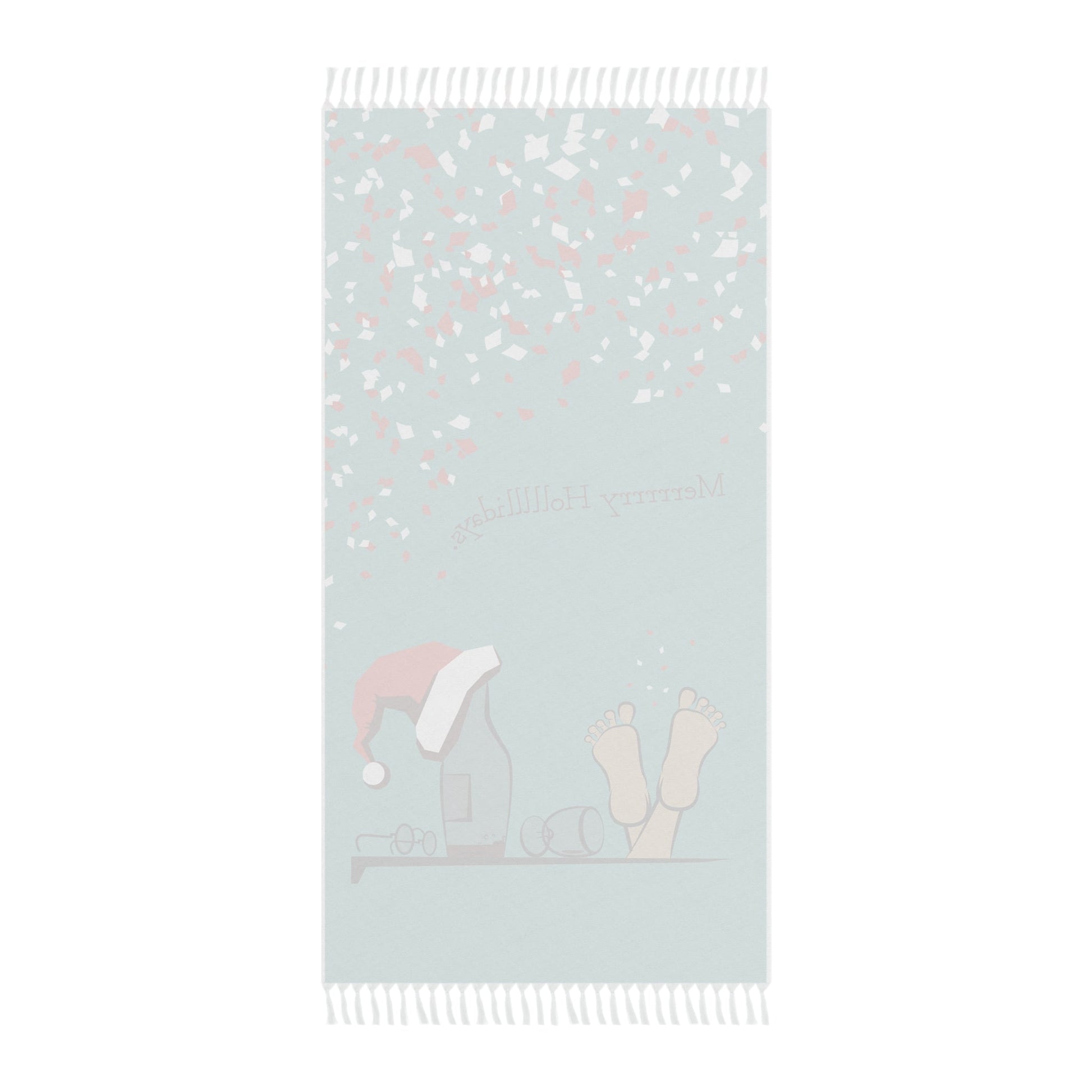 Home Stuff > Outdoor Living > Boho Beach Blanket Merry Holidays Drunk Santa Beach Blanket | Funny Christmas in July Blanket