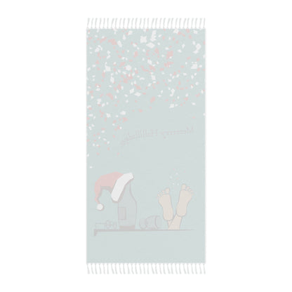 Home Stuff > Outdoor Living > Boho Beach Blanket Merry Holidays Drunk Santa Beach Blanket | Funny Christmas in July Blanket