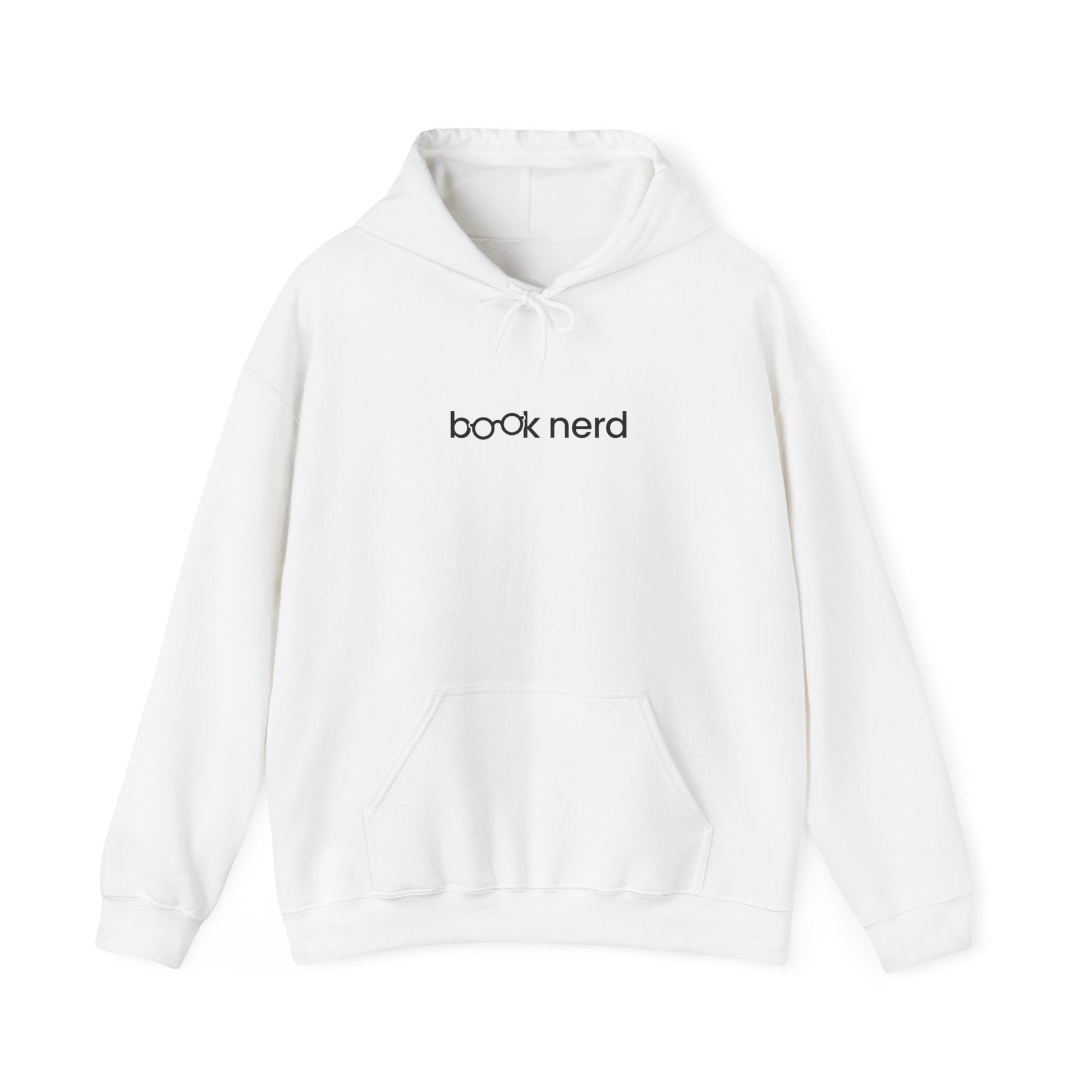 M / White Hoodie Book Nerd Unisex Heavy Blend™ Hooded Sweatshirt | Cozy Hoodie with Kangaroo Pocket