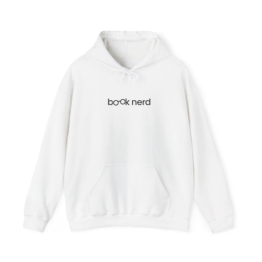 M / White Hoodie Book Nerd Unisex Heavy Blend™ Hooded Sweatshirt | Cozy Hoodie with Kangaroo Pocket