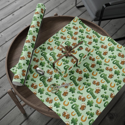 Find the Nerdy Leprechaun Wrapping Paper | St. Patrick’s Day Gift Wrap | Made in USA & Glossy/Matte Finish