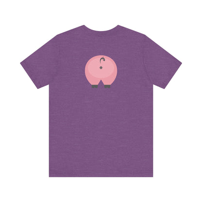 Heather Purple / 3XL Clothing Stuff > Shirts & Tops > Short Sleeve Jersey Tee Funny Pig Butt Short Sleeve Jersey Tee – Cheeky Gift for Animal Lovers