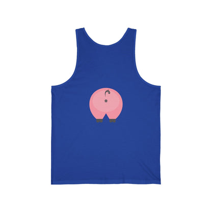 2XL / True Royal Clothing Stuff > Shirts & Tops > Jersey Tank Top Funny Pig Butt Jersey Tank Top – Cheeky Gift for Animal Lovers