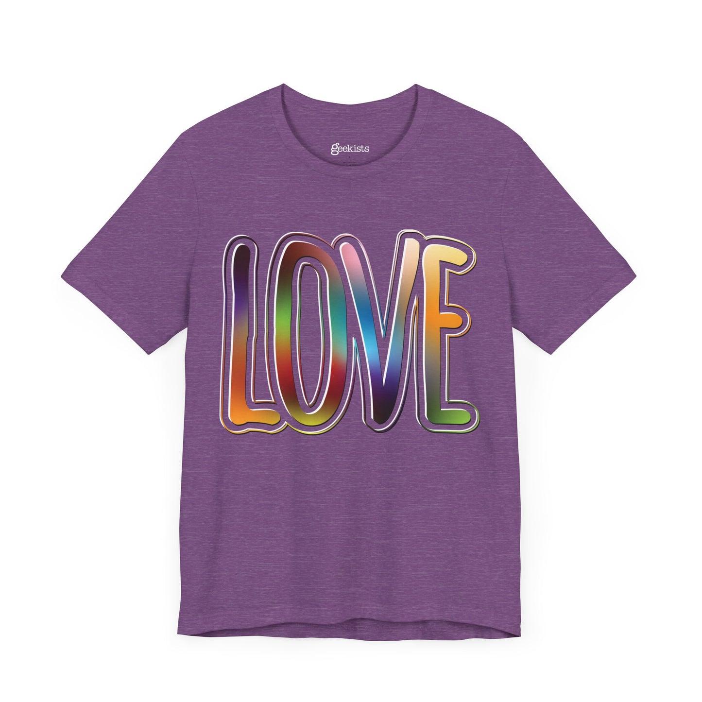 T-Shirt Big Love, Love Big | Bold Rainbow Typography Unisex Lightweight Jersey T-Shirt for Valentine’s, Pride, and Weddings