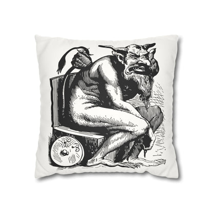 Belphégor from Dictionnaire Infernal 1863 — Victorian gothic sloth demon engraving throw pillow | variant