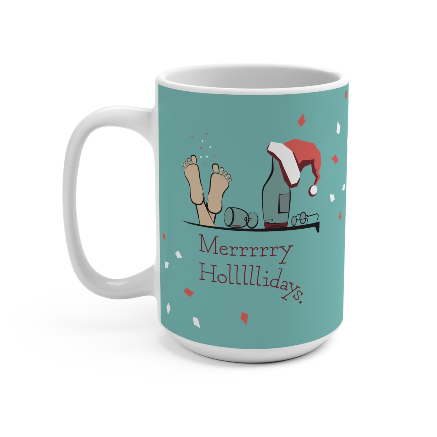 15oz Mug Drunk Santa Mug | Merry Holidays Coffee Mugs for Christmas Brunch Afterparties | 15oz