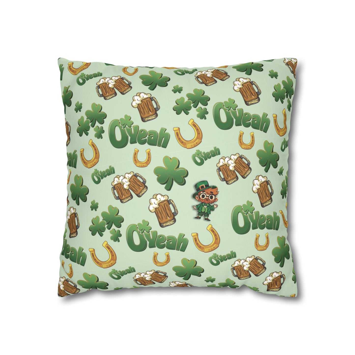 Find the Nerdy Leprechaun Faux Suede Pillow Cover | St. Patrick’s Day Home Décor | Fun Irish Accent Pillow