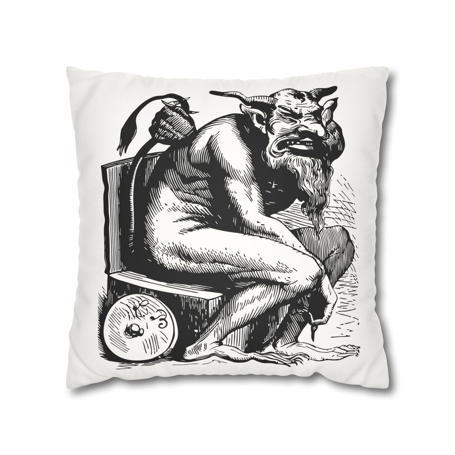 Belphégor from Dictionnaire Infernal 1863 — Victorian gothic sloth demon engraving throw pillow | variant