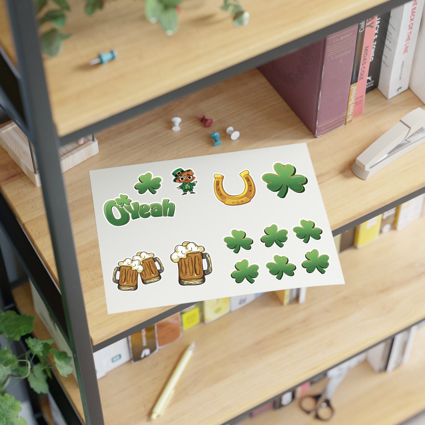 Find the Nerdy Leprechaun Sticker Sheet | St. Patrick’s Day Vinyl Decals | Irish-Themed Stickers