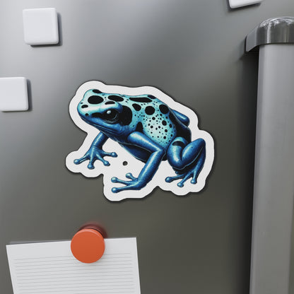 6-6-Die-Cut-1-pc Stickers Blue Poison Dart Frog Vinyl Magnet | Quirky Frog Gift for Biology Nerds | Magnetized Fun