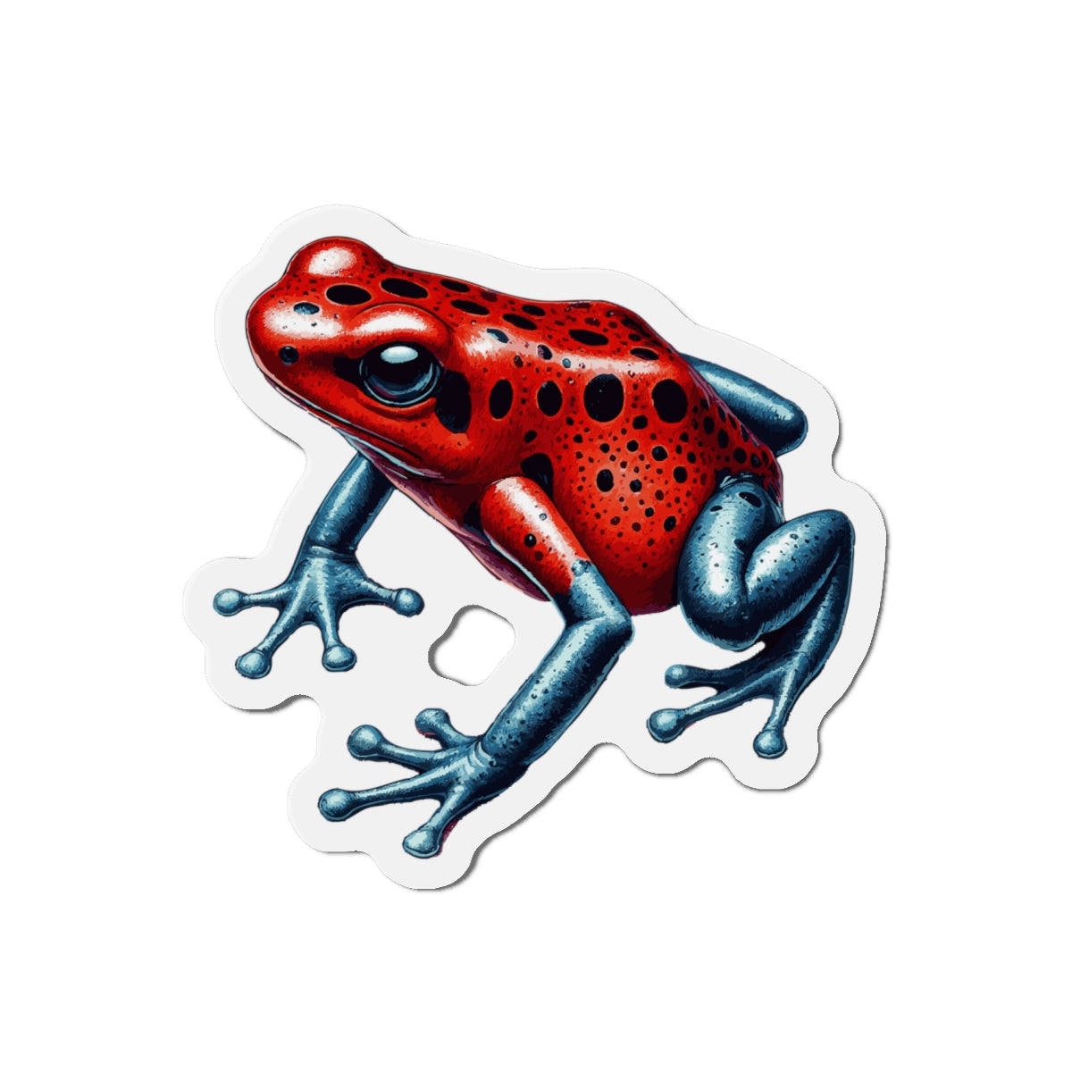 Stickers Strawberry Poison Dart Frog Vinyl Magnet | Quirky Frog Gift for Biology Nerds | Magnetized Fun