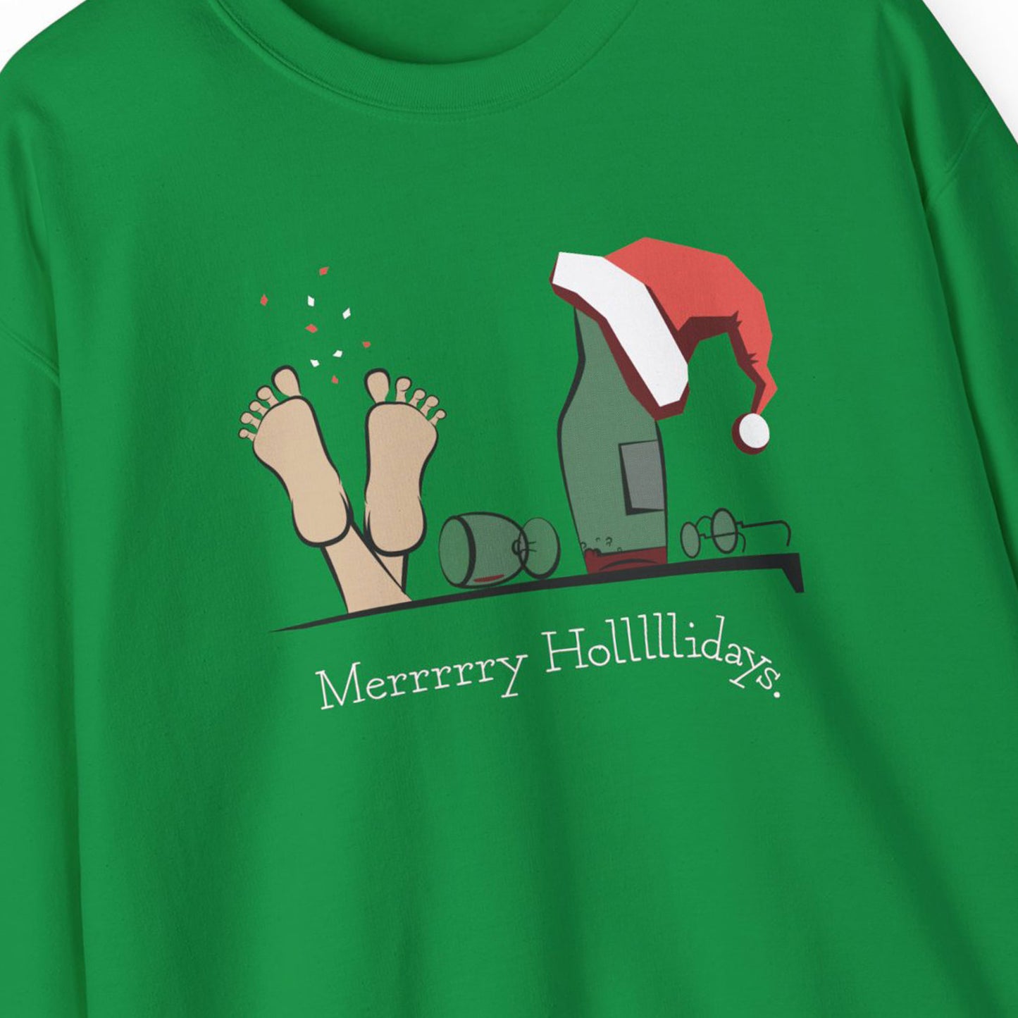 Sweatshirt Merry Holidays Drunk Santa Pullover Sweatshirt | Cozy Funny Christmas Sweater for Winter