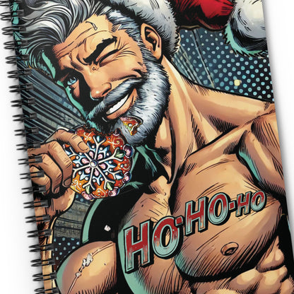 Ho-Ho-Ho! Naughty Santa Claus Spiral Notebook | Sexy Cookie Eater Holiday Gift & Planning Tool