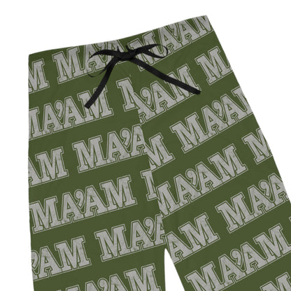 All Over Prints Ma’am Alpha Female Military Nerd Women's Pajama Bottoms | Distressed Army Green Pattern | Bold Sleepwear for Alpha Women