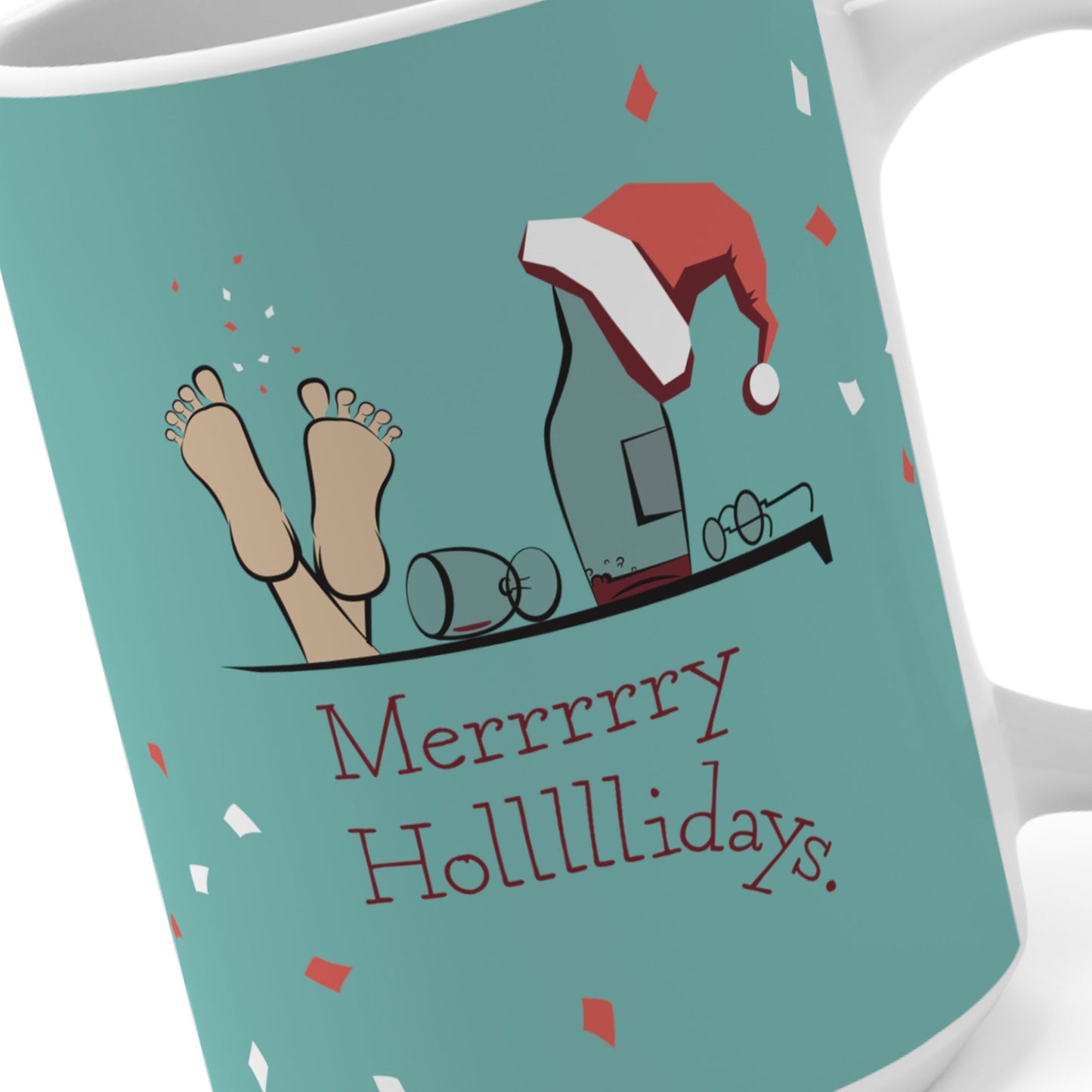 Mug Drunk Santa Mug | Merry Holidays Coffee Mugs for Christmas Brunch Afterparties | 15oz