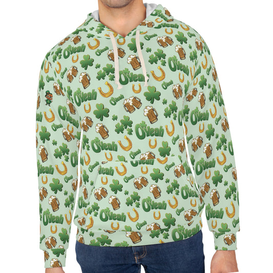 Find the Nerdy Leprechaun Hoodie | Interactive St. Patrick’s Day Print | Shamrocks & Frothy Beer