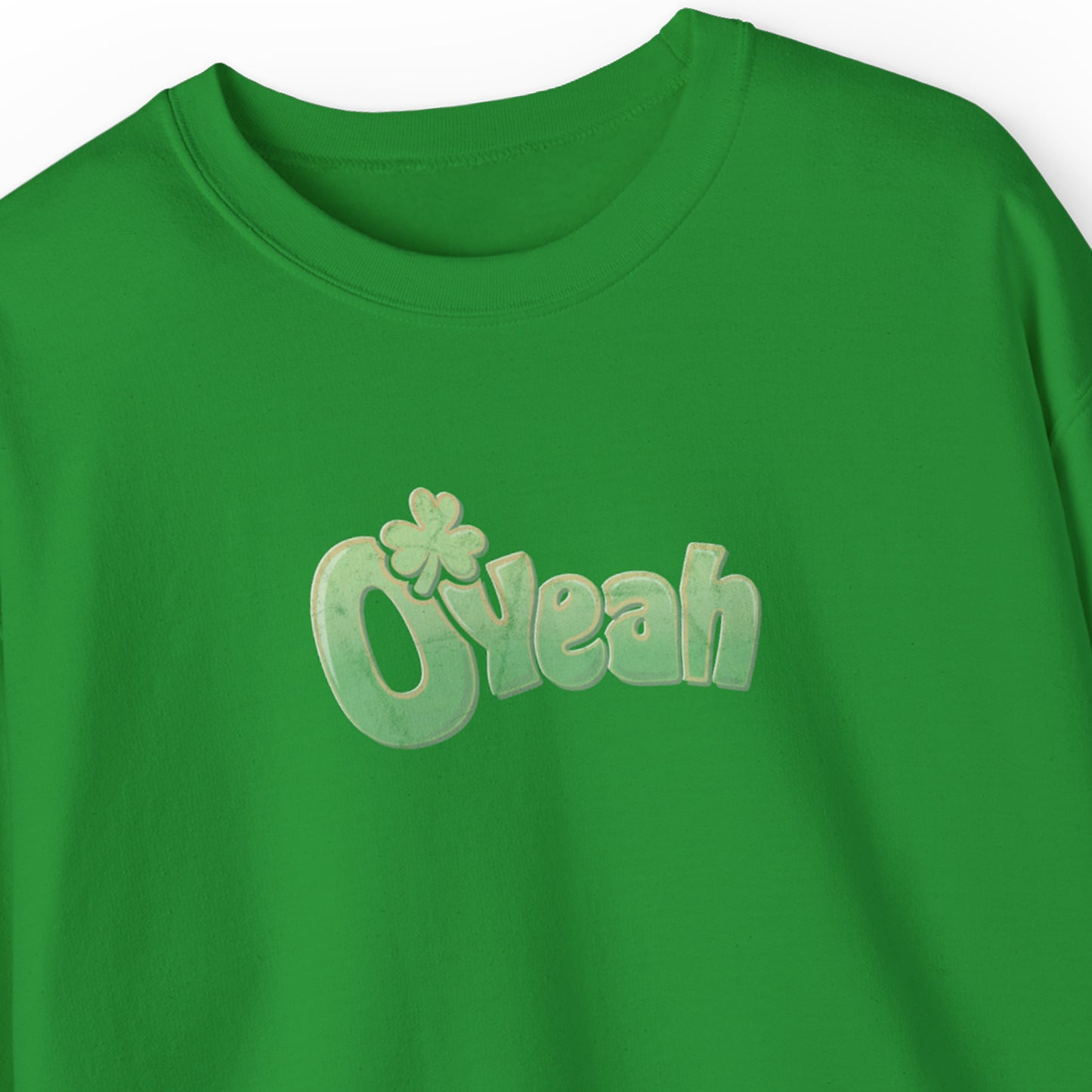 O'Yeah Retro Distressed Sweatshirt | Vintage-Looking Irish Crewneck | St. Patrick's Day Pullover