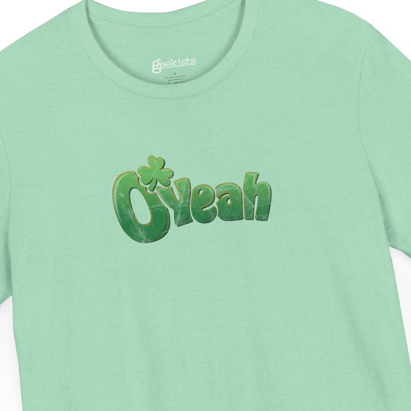 O'Yeah Retro Distressed T-Shirt | Funny Irish Graphic Tee | St. Patrick's Day Vintage-Looking Shirt