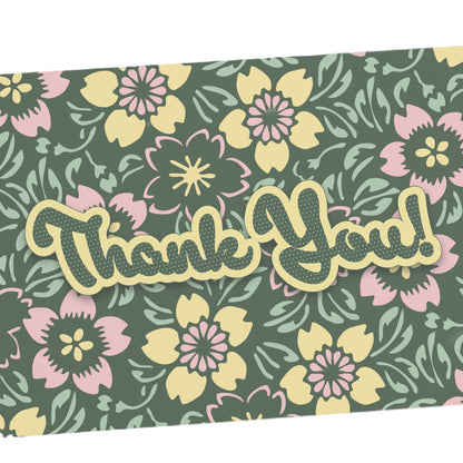 Paper Stuff > Gift Giving > Greeting Cards Floral Thank You Card | Sweet Sentiment Greeting with Envelope
