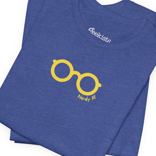 Clothing Stuff > Shirts & Tops > Lightweight Jersey Tee Nerdy AF Graphic Tee | Unisex Funny Nerd Shirt for Geeks