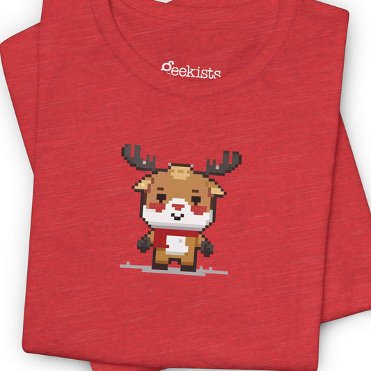 T-Shirt 8-bit Reindeer Unisex T-Shirt | Lightweight Jersey Tee | Graphic Shirts for All Seasons