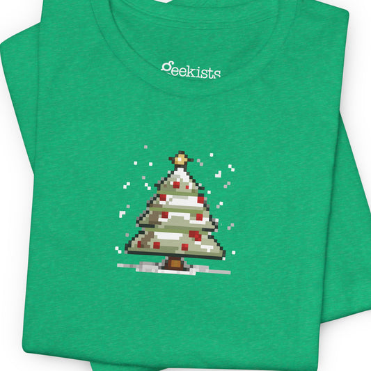 T-Shirt 8-bit Xmas Tree Unisex T-Shirt | Lightweight Jersey Tee | Graphic Shirts for All Seasons