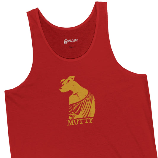 Mutty Dog Unisex Tank Top – Funny Dog Graphic Muscle Tee for Summer Nerds | Made in USA