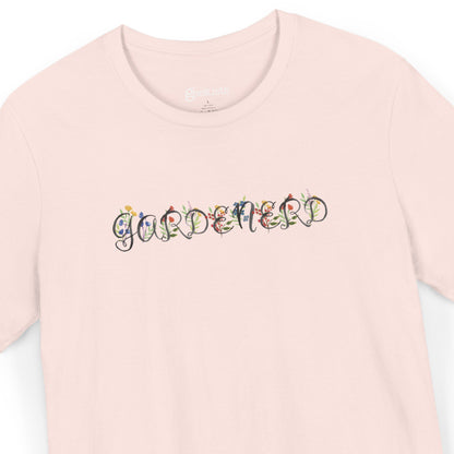 T-Shirt Gardenerd Unisex T-Shirt – Funny Garden Nerd Shirt with Watercolor Floral Design | Made in USA | Free Shipping