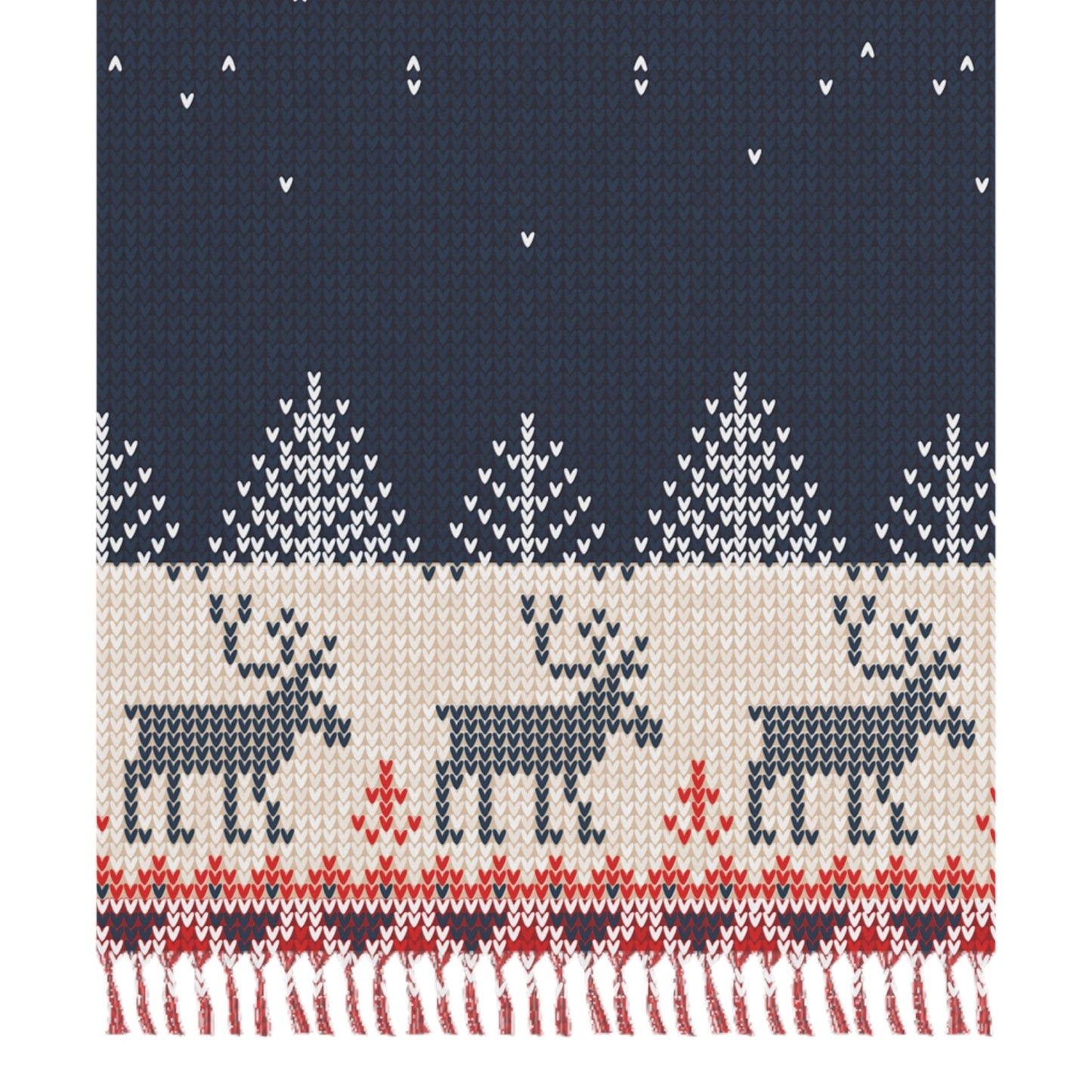 Home Decor Ugly Reindeer Sweater Boho Blanket – Christmas in July Beach Throw | Made in USA