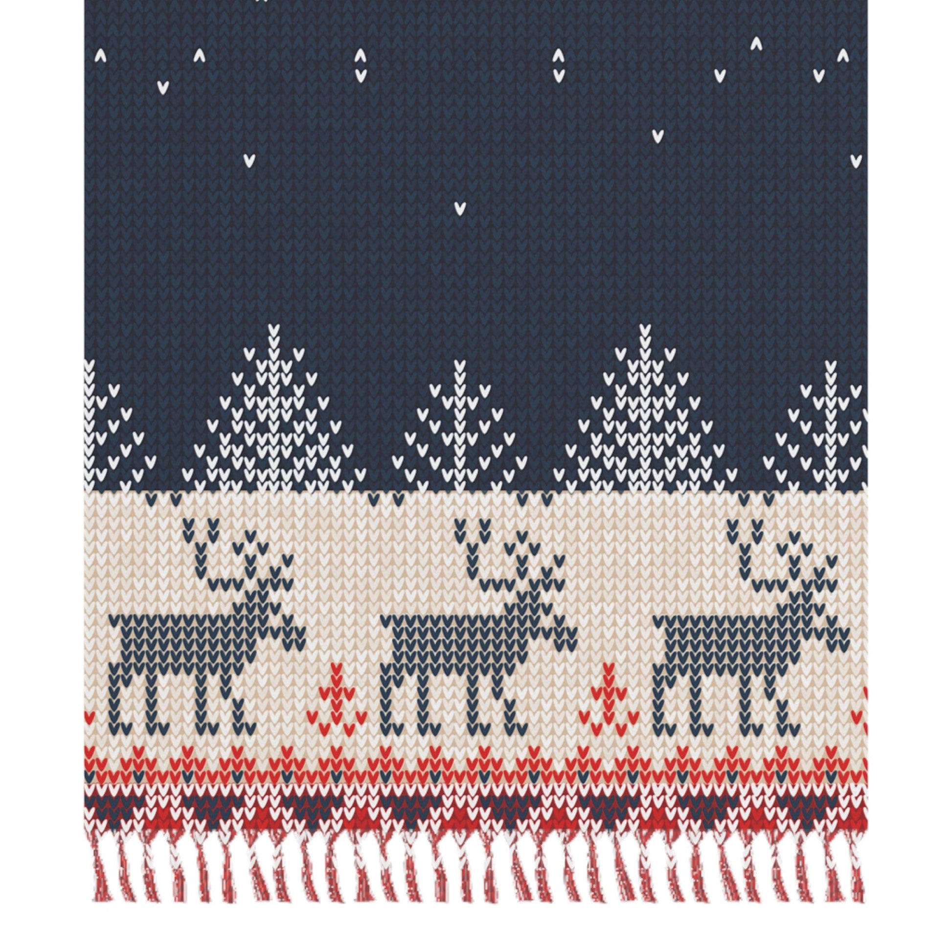 Home Decor Ugly Reindeer Sweater Boho Blanket – Christmas in July Beach Throw | Made in USA