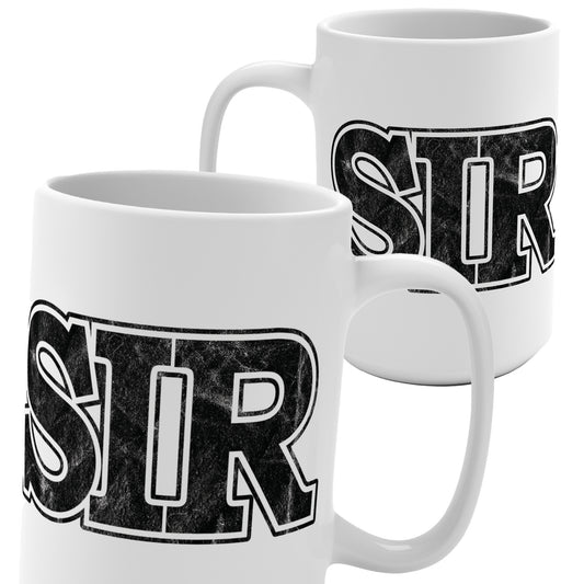 Sir 15oz Coffee Mug with Distressed Typography