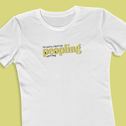Peopling Funny Introvert Women's T-Shirt in Solid White