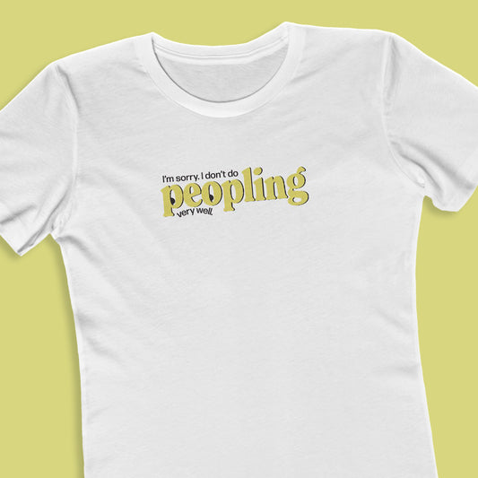 Peopling Funny Introvert Women's T-Shirt in Solid White