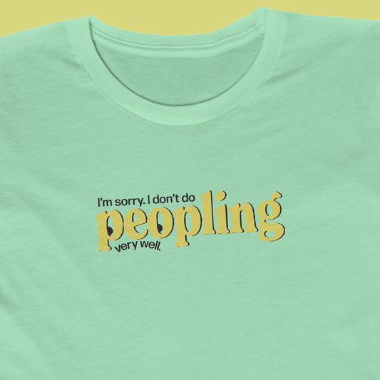 Peopling Funny Introvert Women's T-Shirt in Solid White