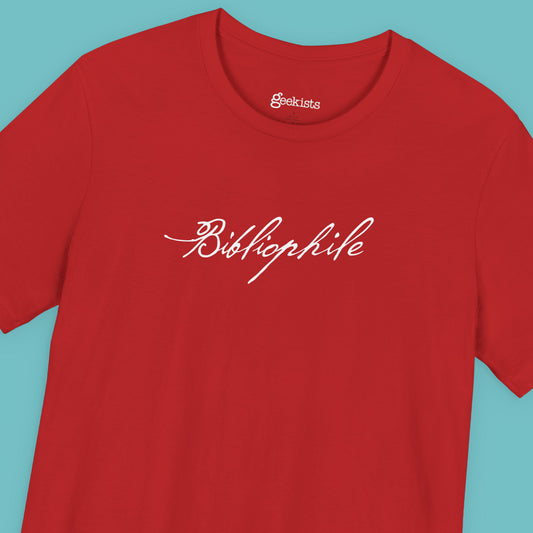 Bibliophile Book Lover Unisex T-Shirt in White