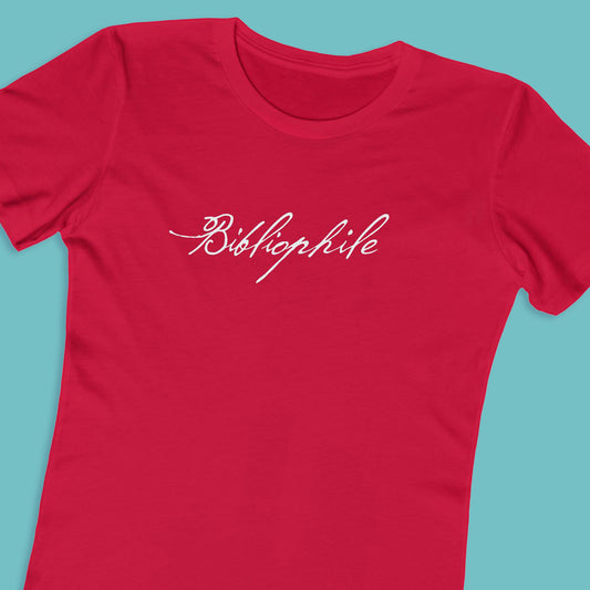 Bibliophile Book Lover Women's T-Shirt in Solid White