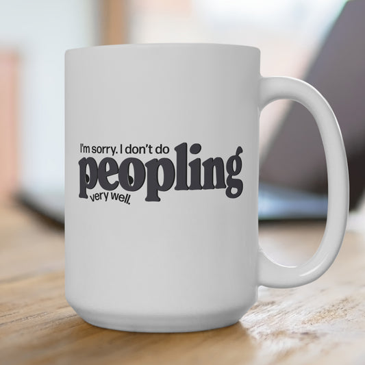 Peopling 15oz Coffee Mug — Minimalist Design — Primary Image