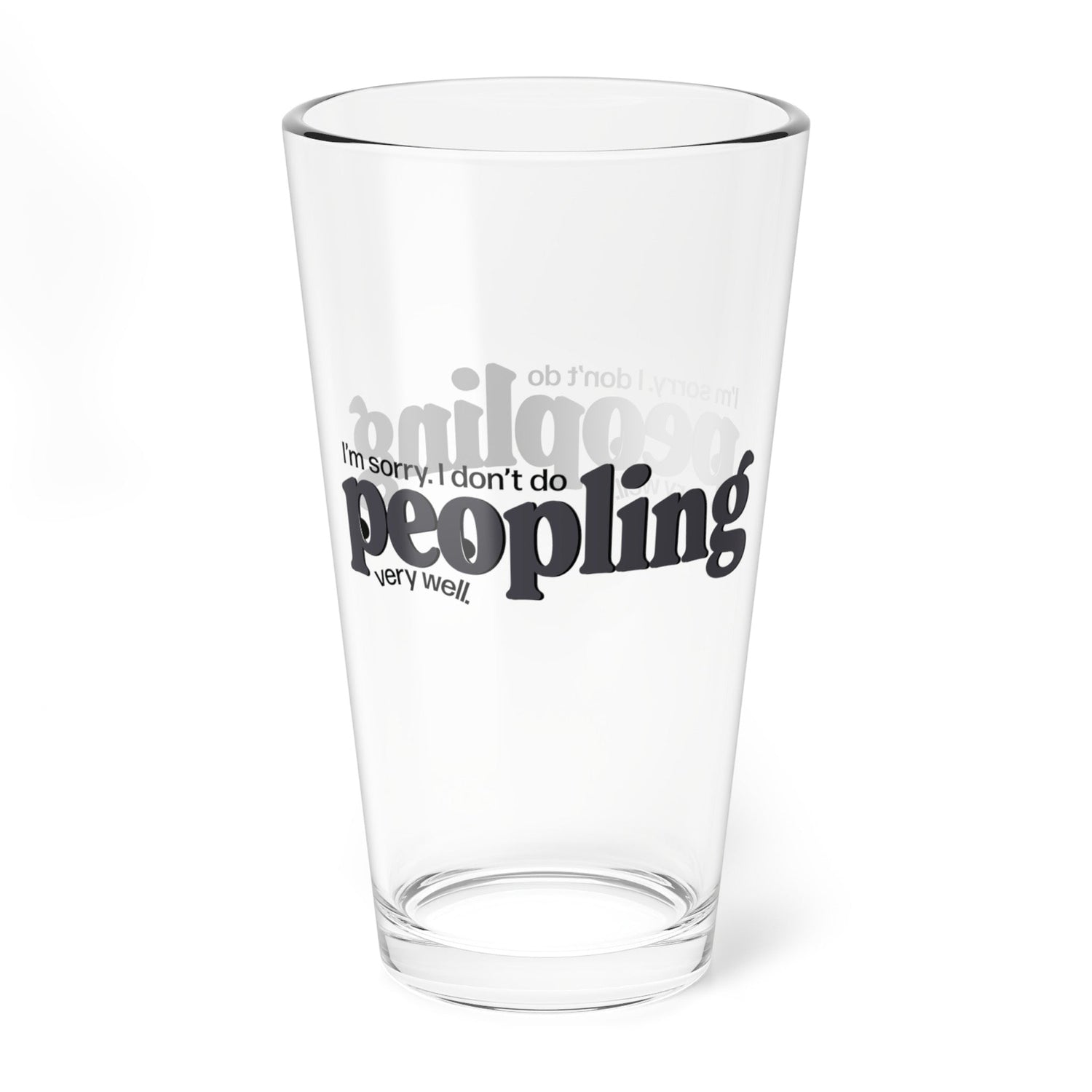 Peopling 16oz Pint Glass — Minimalist Design — Primary Image