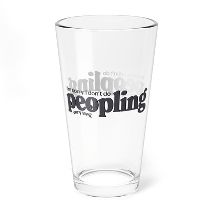 Peopling 16oz Pint Glass — Minimalist Design — Primary Image