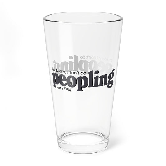 Peopling 16oz Pint Glass — Minimalist Design — Primary Image