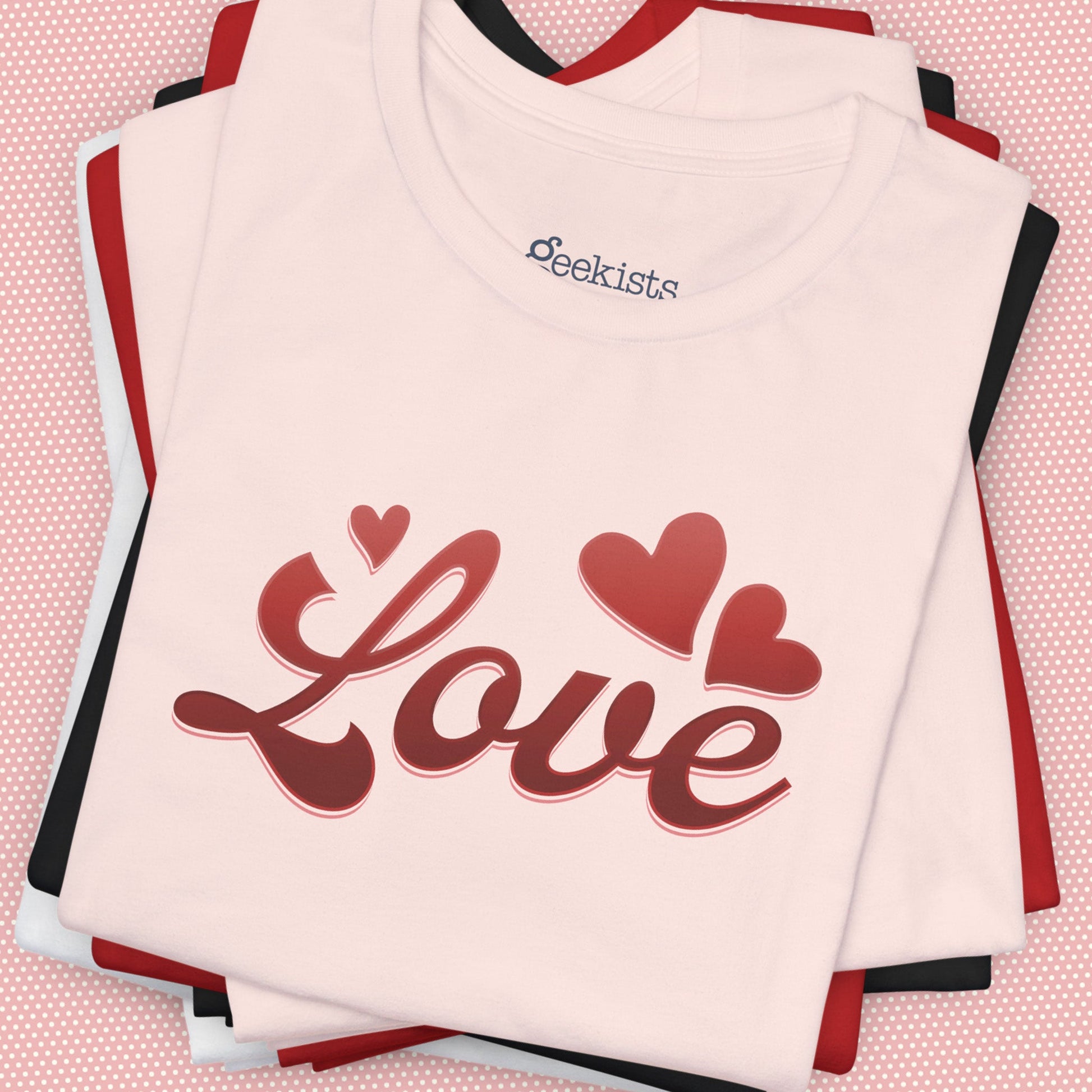 T-Shirt Love Heart Graphic Tee – Red Valentine’s Shirt