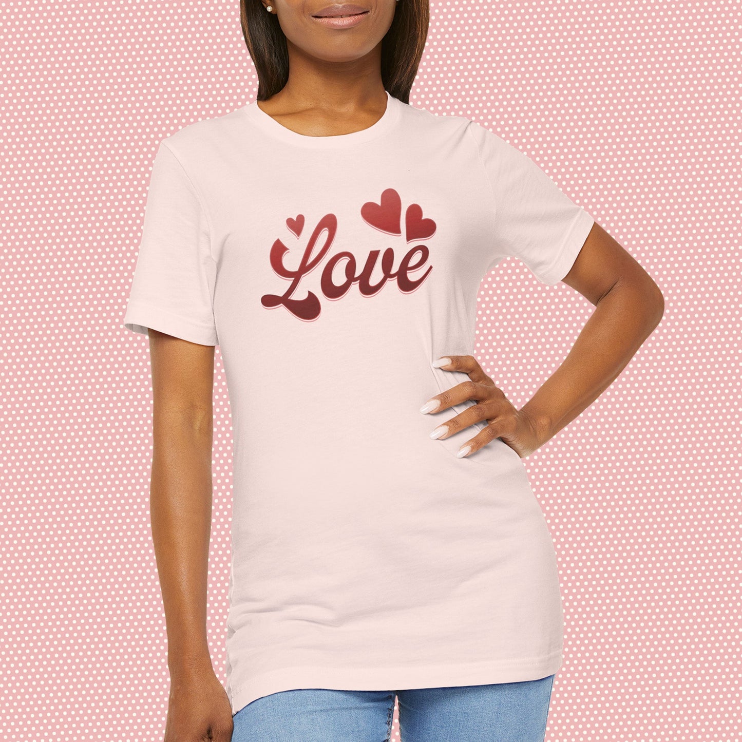 T-Shirt Love Heart Graphic Tee – Red Valentine’s Shirt