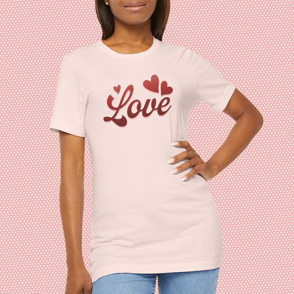 T-Shirt Love Heart Graphic Tee – Red Valentine’s Shirt