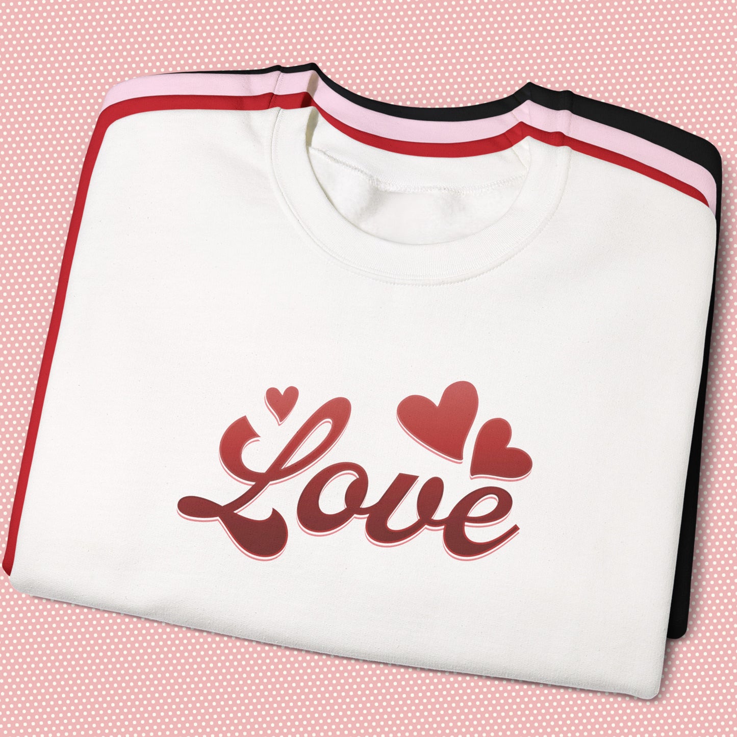 Sweatshirt Love Heart Graphic Tee – Red Valentine’s Shirt