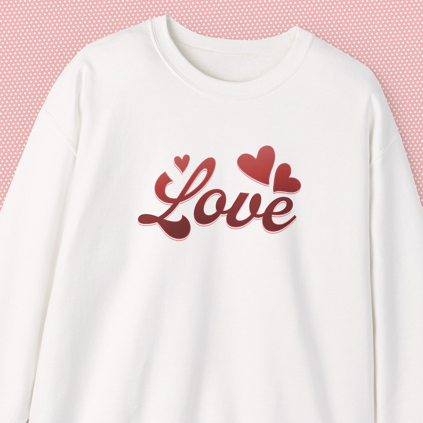 Sweatshirt Love Heart Graphic Tee – Red Valentine’s Shirt