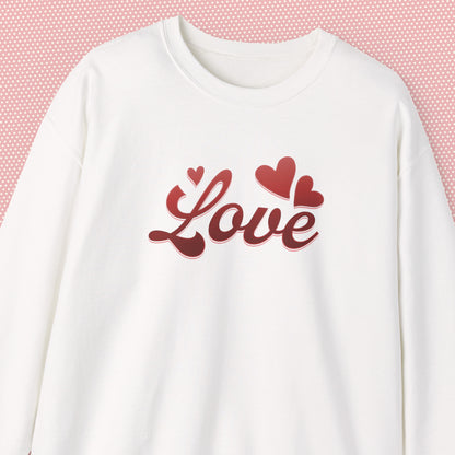 Sweatshirt Love Heart Graphic Tee – Red Valentine’s Shirt