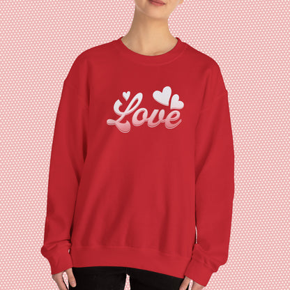Sweatshirt Love Heart Graphic Tee – Red Valentine’s Shirt