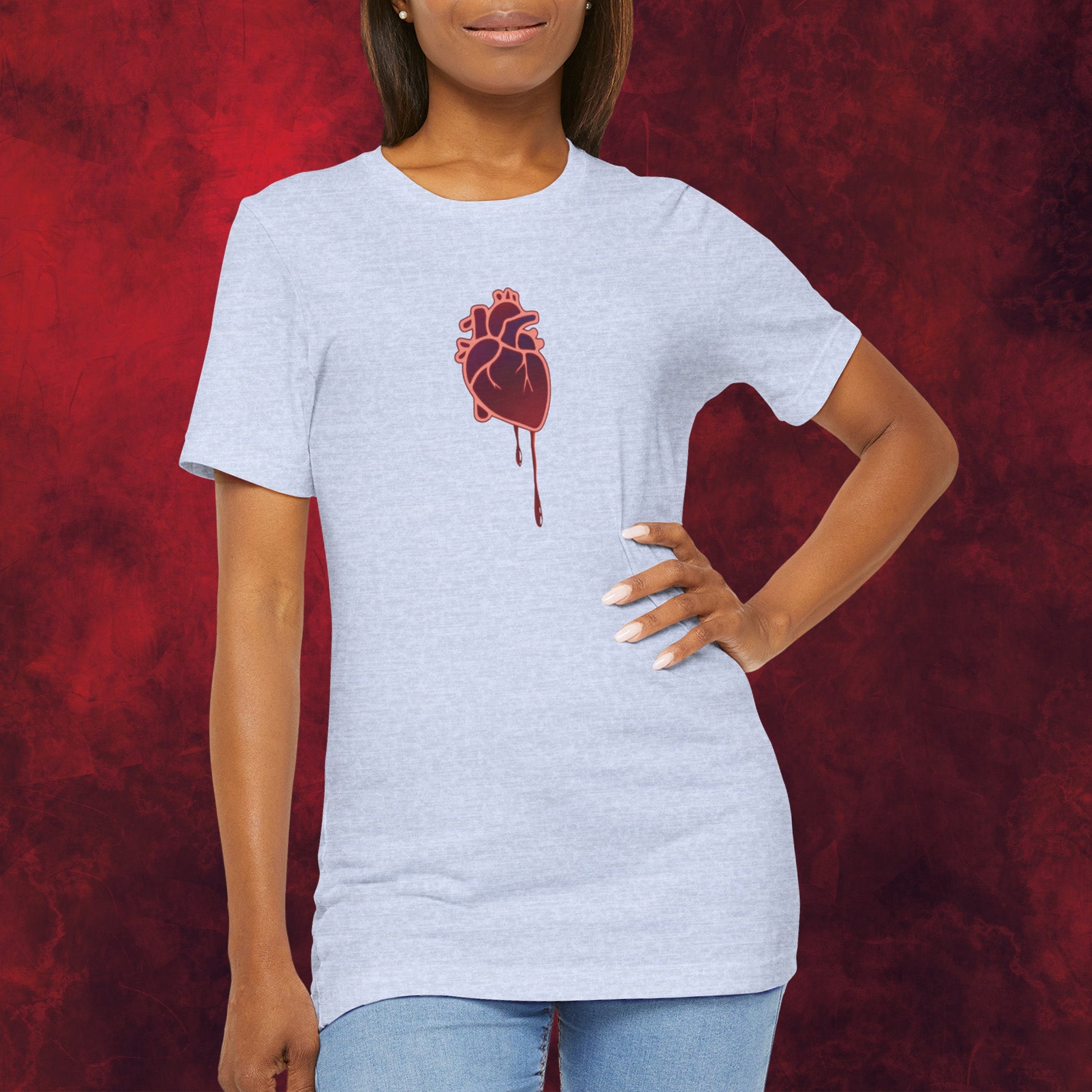 T-Shirt Bruised Heart Unisex Tee – Anti-Valentine’s Shirt for Emo & Goth Souls