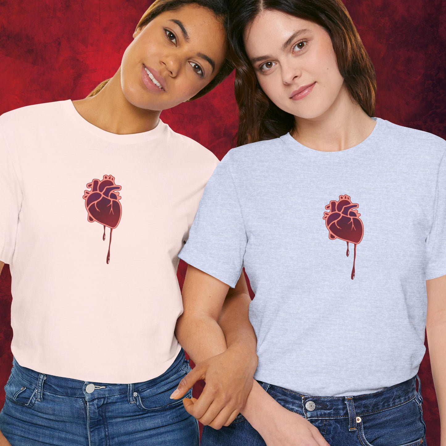 T-Shirt Bruised Heart Unisex Tee – Anti-Valentine’s Shirt for Emo & Goth Souls