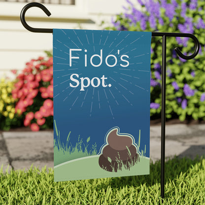 Custom pet name garden flag – Fido’s Spot funny poop sign | hero shot